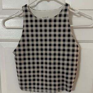 Old Navy Black and White Checkered Crop Top